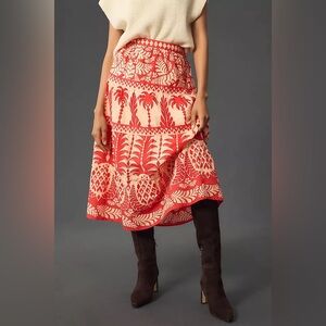 Farm Rio x Anthropologie Tiered Paradise Maxi Skirt